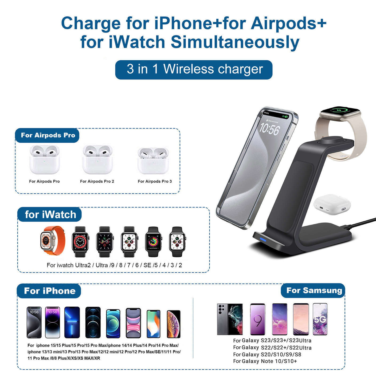 3 in 1 Charging Station for iP – Smartwatch X Bewertung und Preis