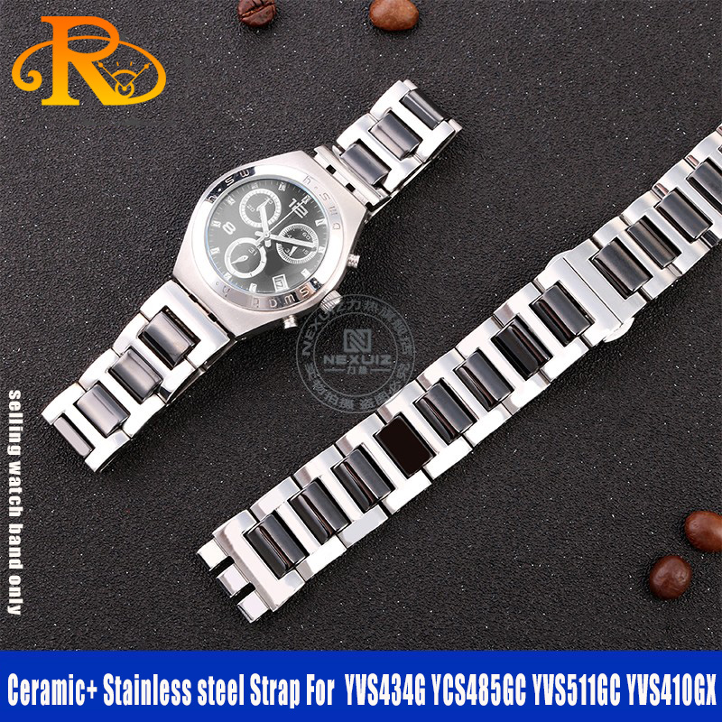 For Swatch Ceramic+ Stainless  – Ceramic Link Bracelet Bewertung und Preis