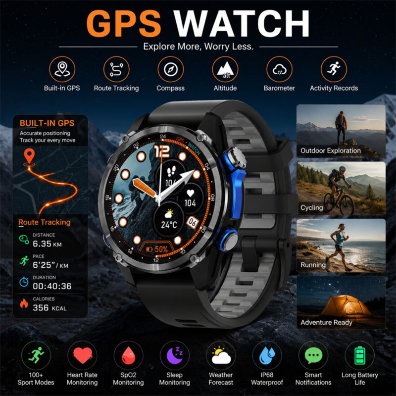 HD350 Pro Military Grade AGPS  – Android Smartwatch Accessories Bewertung und Preis