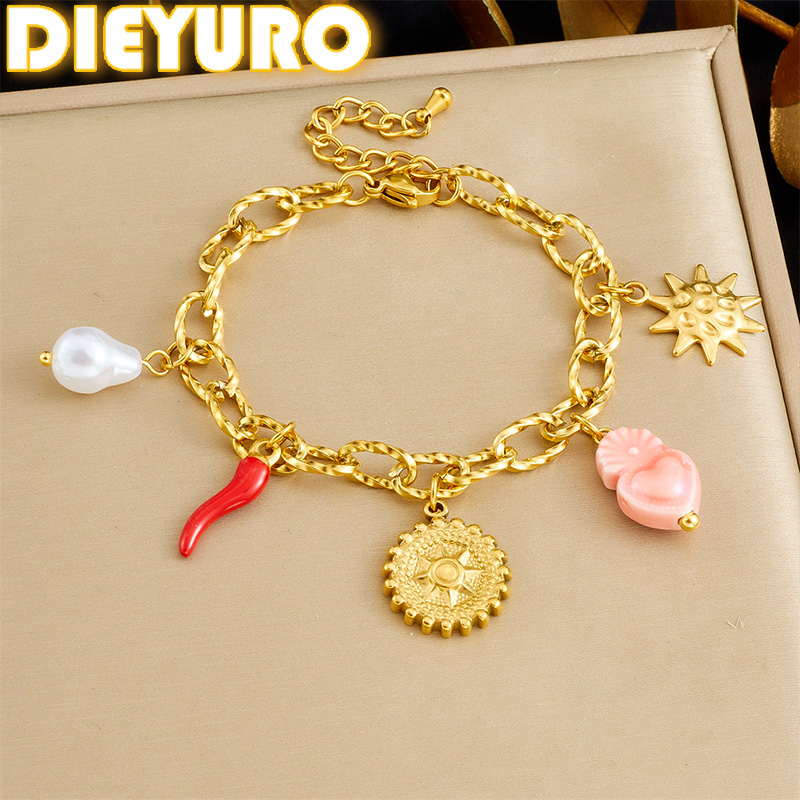 DIEYURO 316L Stainless Steel G – Ceramic Link Bracelet Bewertung und Preis
