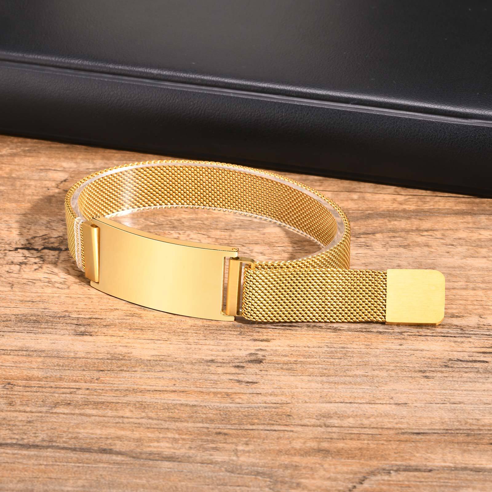 Persoanlized Medical Alert ID  – Stainless Mesh Band Bewertung und Preis
