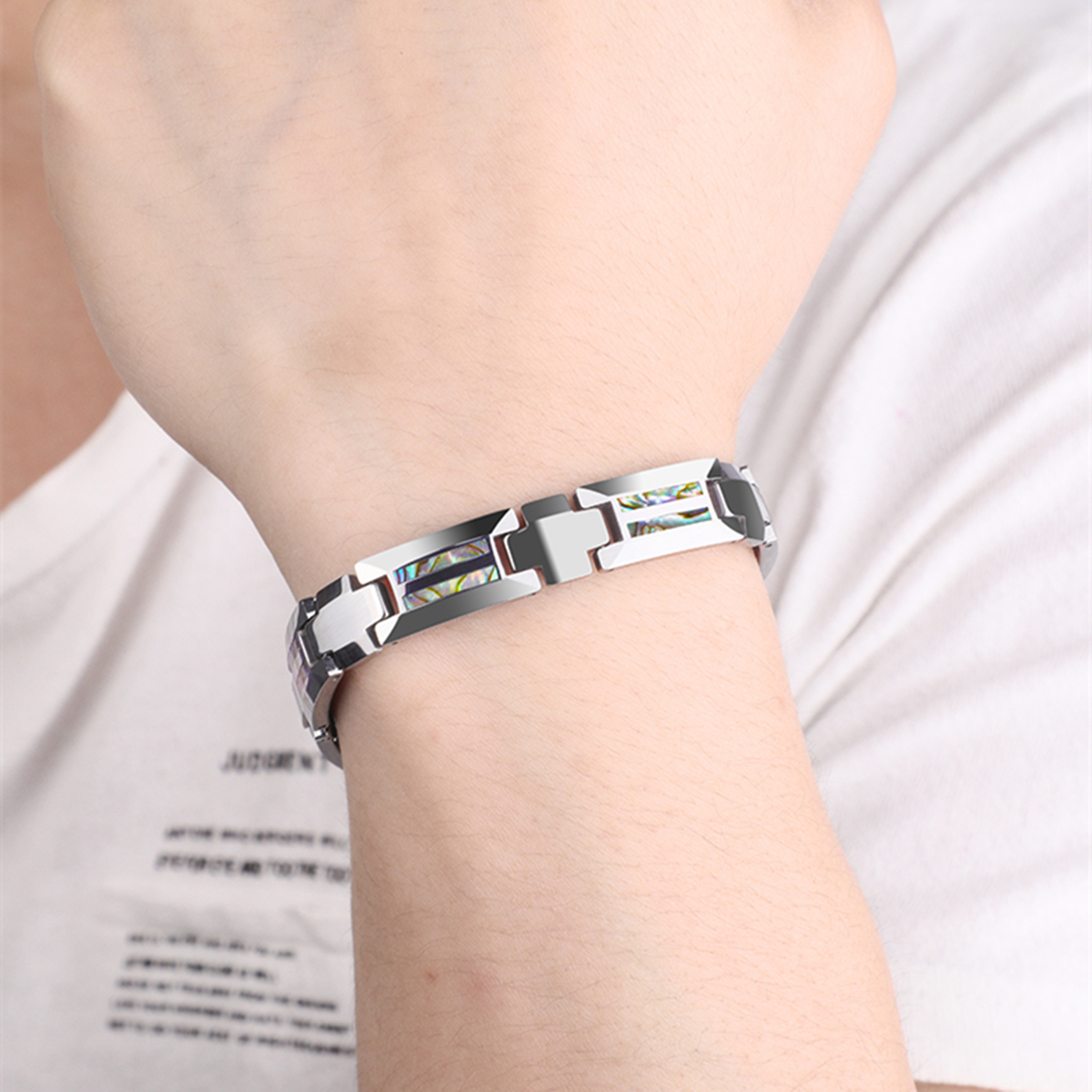 Abalone Shell Tungsten Steel B – Ceramic Link Bracelet Bewertung und Preis
