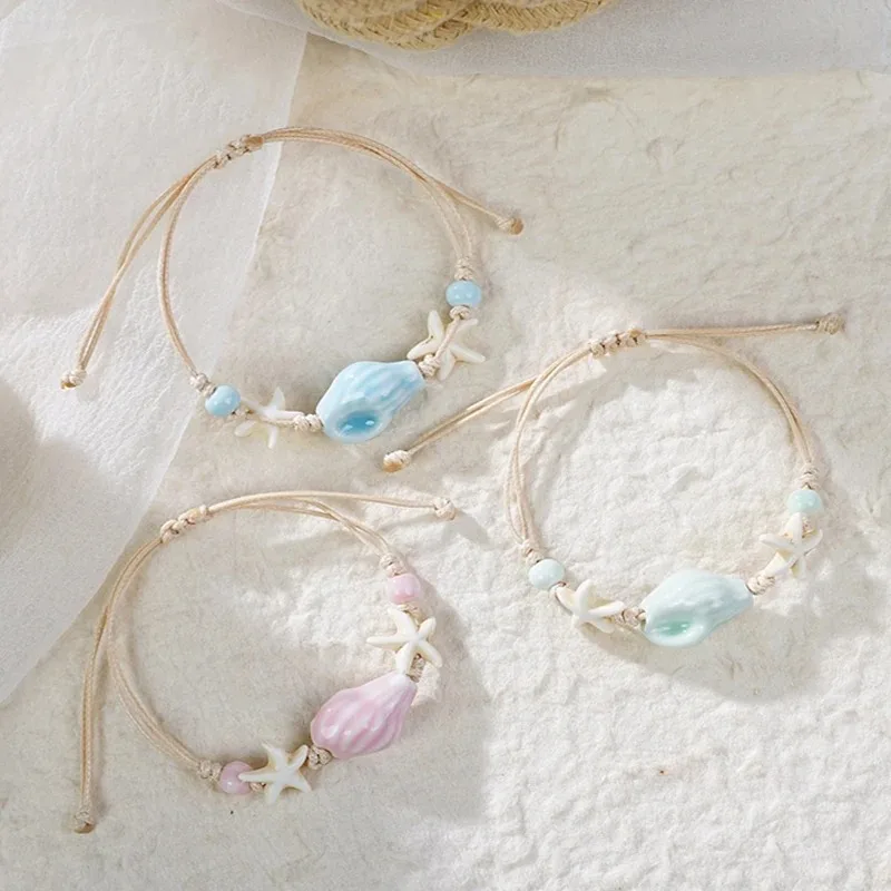 Bohemian Conch Starfish Shells – Ceramic Link Bracelet Bewertung und Preis
