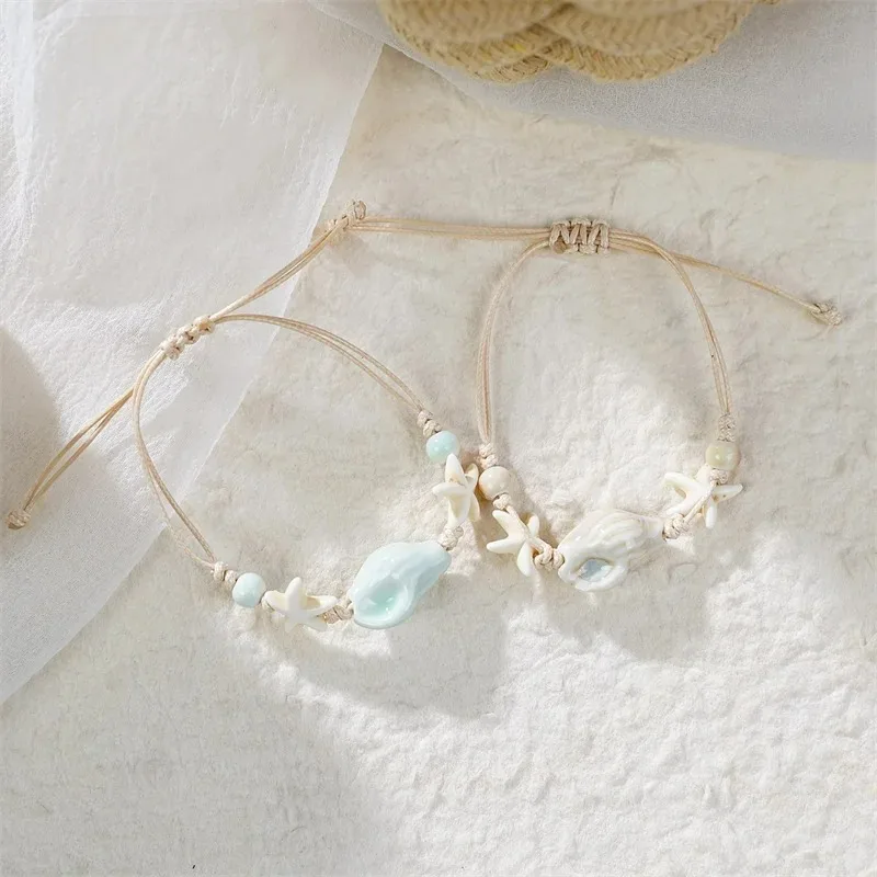 Bohemian Conch Starfish Shells – Ceramic Link Bracelet Bewertung und Preis