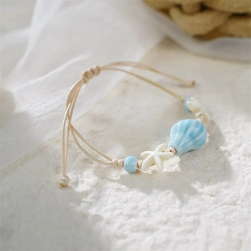 Bohemian Conch Starfish Shells – Ceramic Link Bracelet Bewertung und Preis